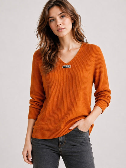 A236 -Sweater Cuello V Acanalado
