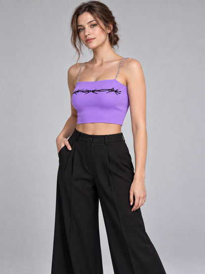 A66- Polera Crop con Cadenas