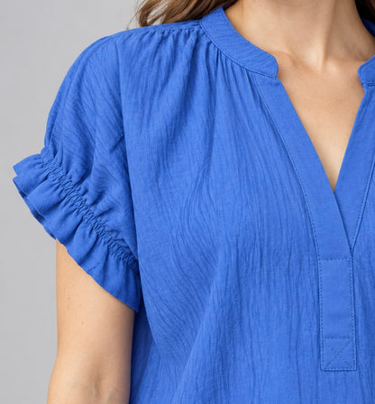 A455- Polera tipo Blusa con Cuello V