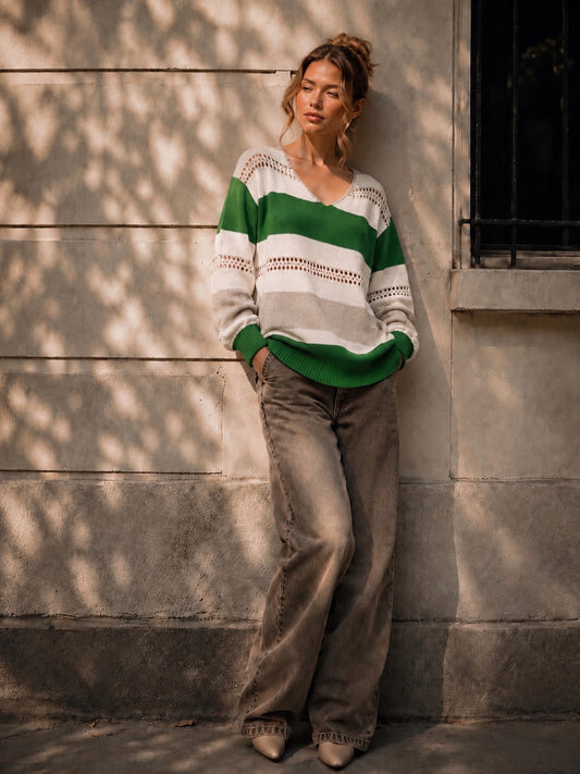 A187 - Sweater Calado Tri Color