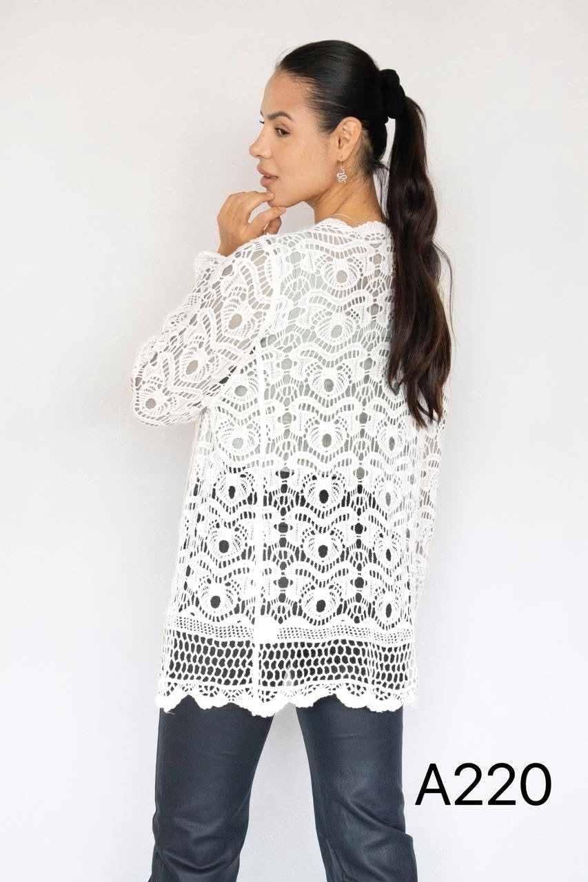 A220- Tapado de Crochet Medio Largo