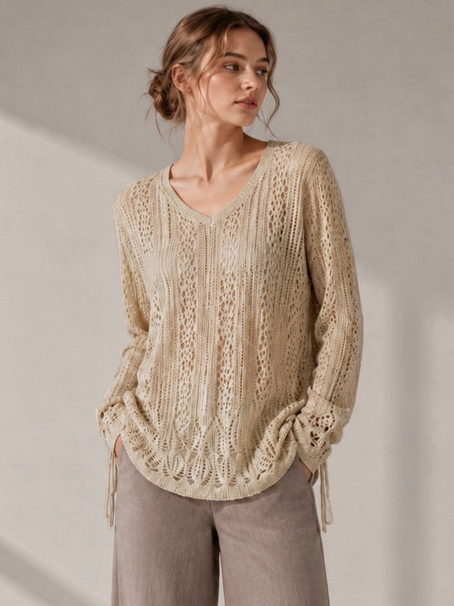 A250 - Sweater de Hilo Cuello V