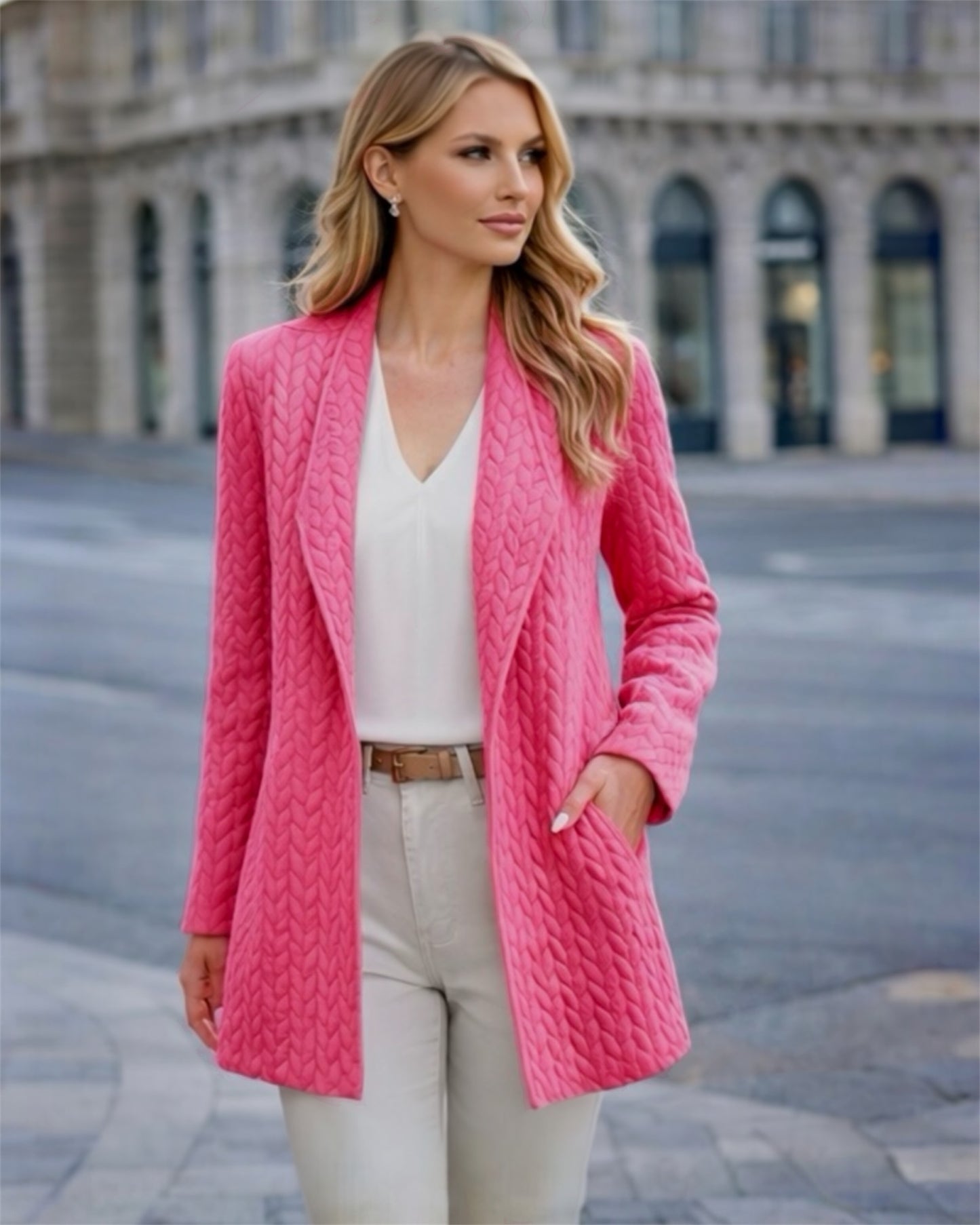 A178 - Chaqueta con Solapa Texturizado