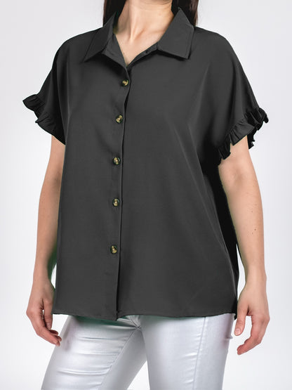 A208 - Blusa Manga Corta con Vuelo