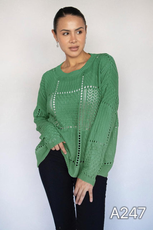 A250 - Sweater de Hilo Cuello V