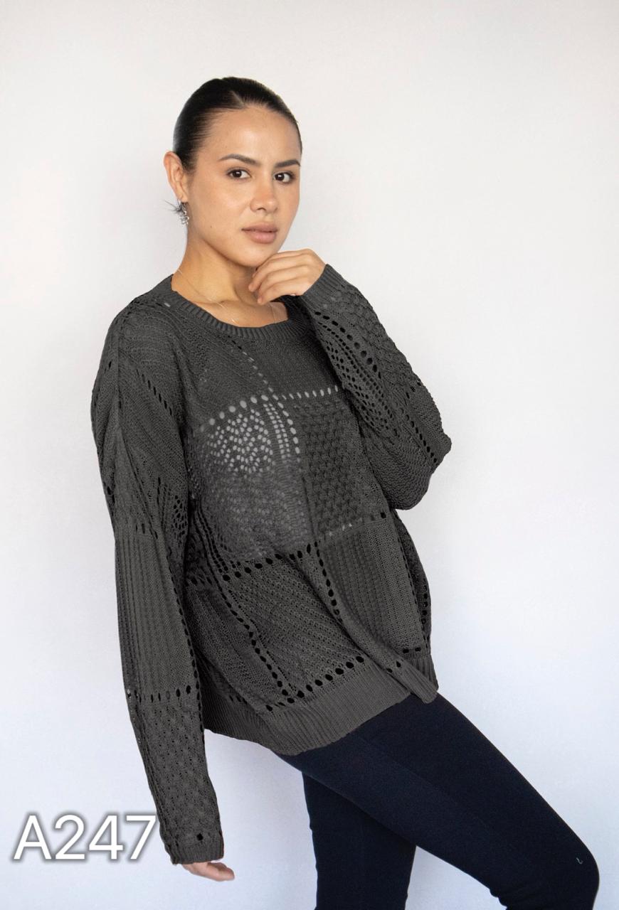 A250 - Sweater de Hilo Cuello V