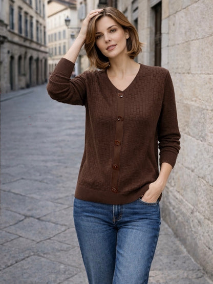 A284 - Spandex Cuello V, Botones Texturizado