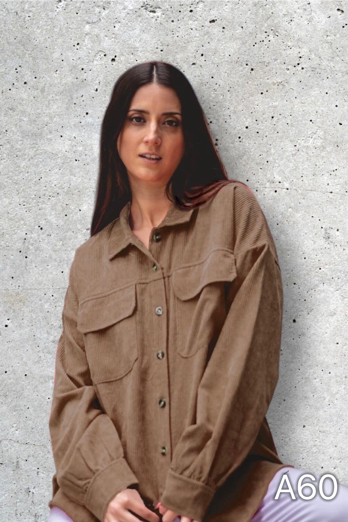 A60 - Camisa Cotelé Manga Larga Mujer