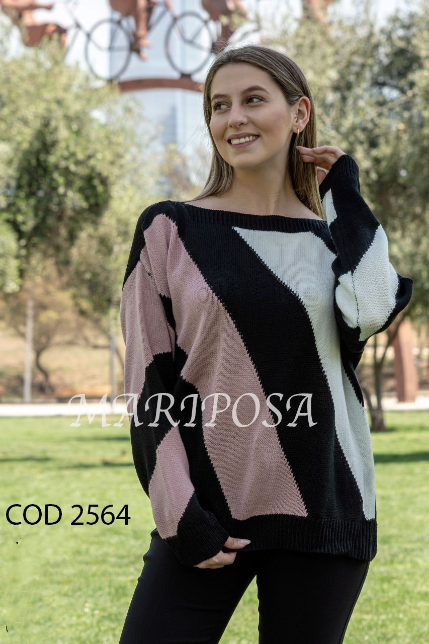 2564 - Sweater Cuello Bote de Lana