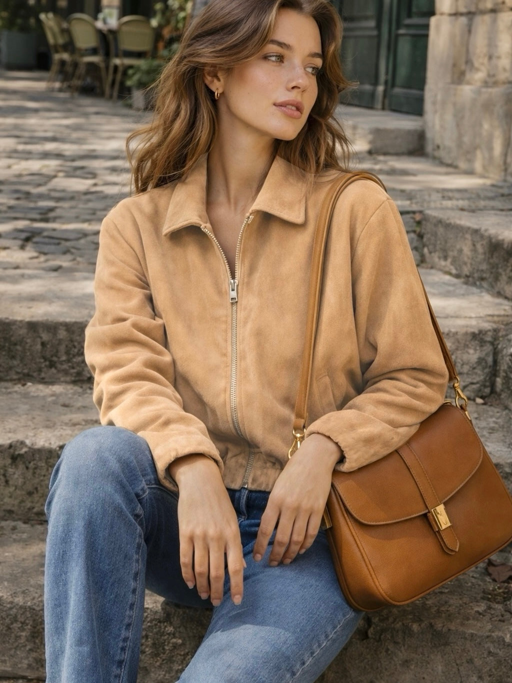 A423- Chaqueta de Gamuza