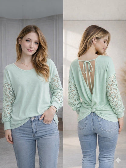 A234 - Polera Manga Larga con Broderie