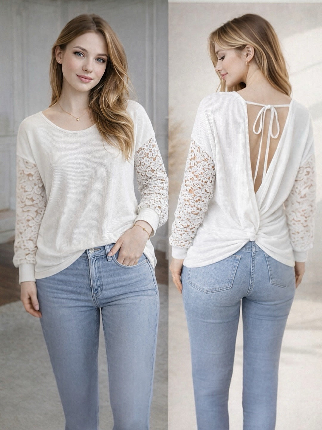 A234 - Polera Manga Larga con Broderie