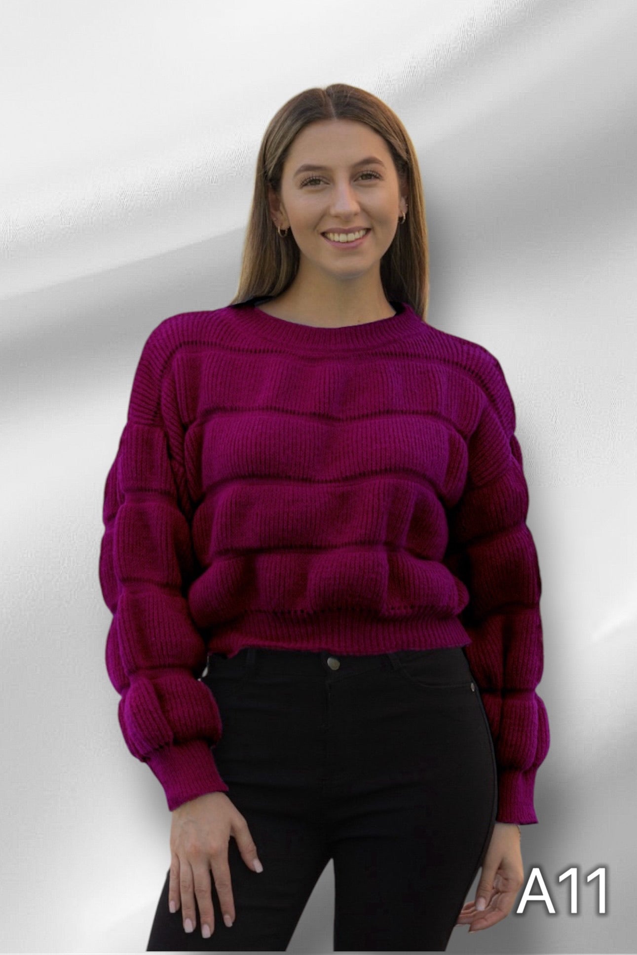 A11 - Sweater de Lana Manga Globo