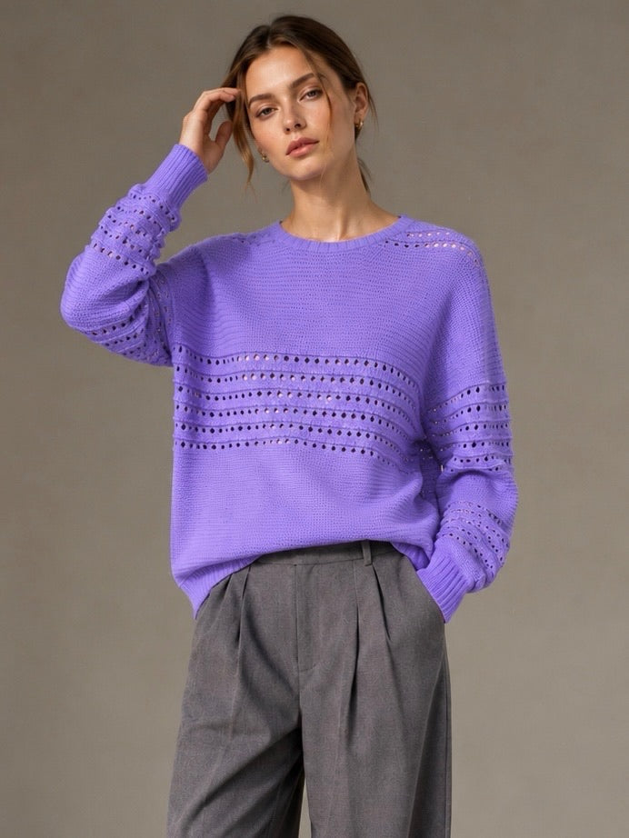 A213 - Sweater Calado Cuello Redondo