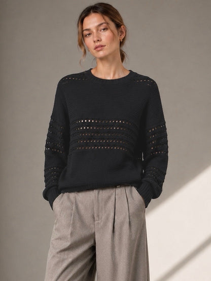 A213 - Sweater Calado Cuello Redondo