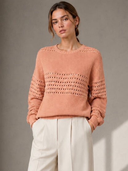 A213 - Sweater Calado Cuello Redondo