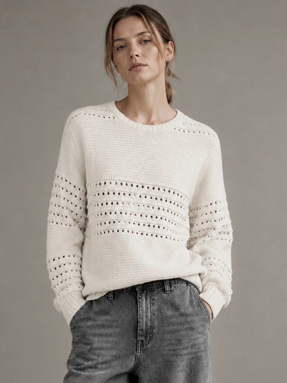 A213 - Sweater Calado Cuello Redondo