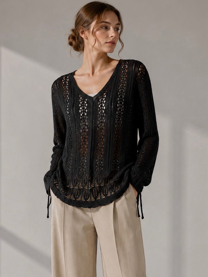 A250 - Sweater de Hilo Cuello V