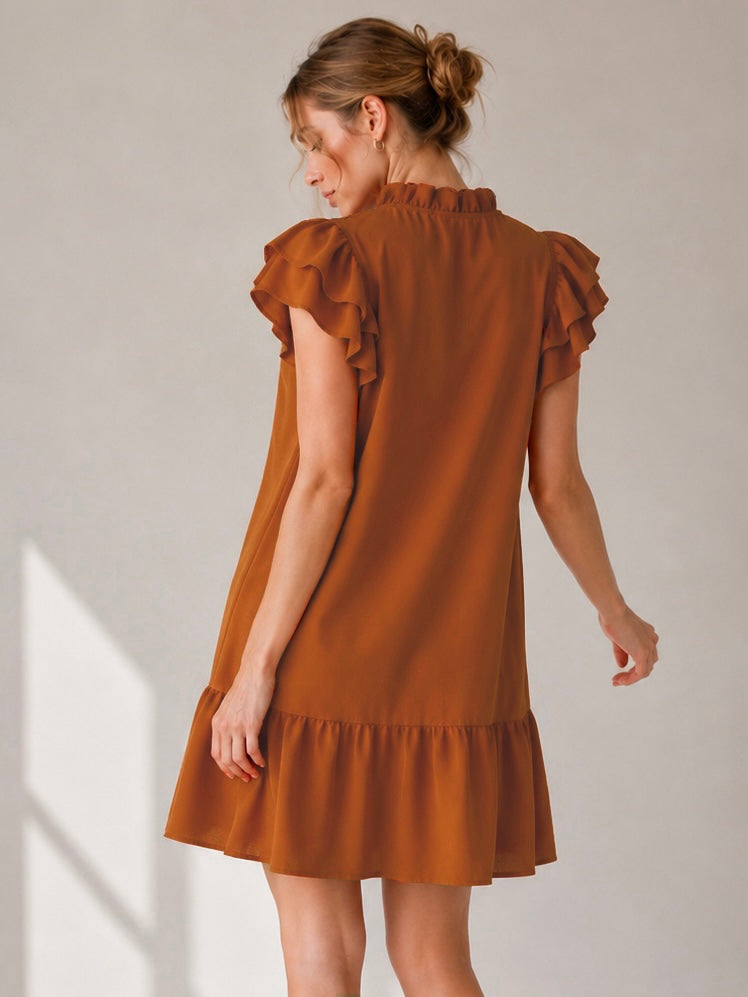 A334- Vestido corto con vuelos