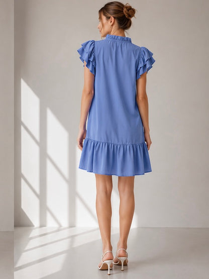 A334- Vestido corto con vuelos