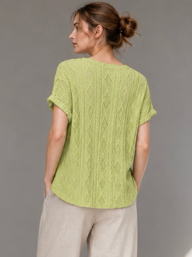 A253-  Polera Manga Corta Escote V