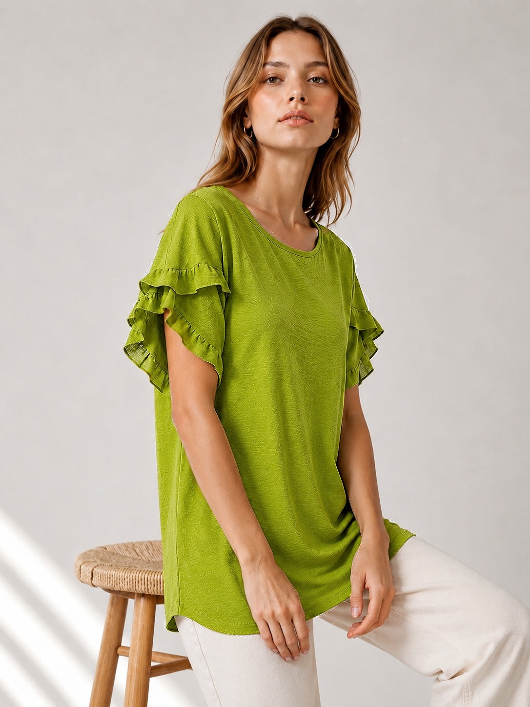 A207 - Polera Cuello Redondo con Vuelo