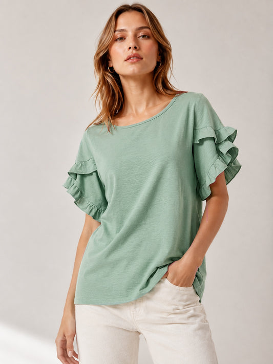 A207 - Polera Cuello Redondo con Vuelo