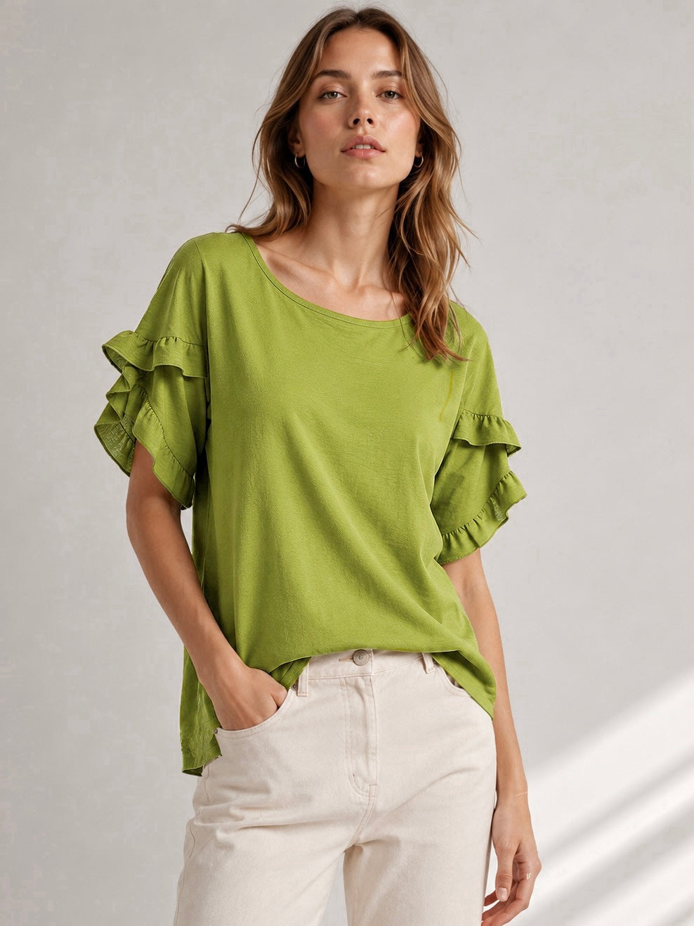 A207 - Polera Cuello Redondo con Vuelo