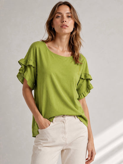 A207 - Polera Cuello Redondo con Vuelo