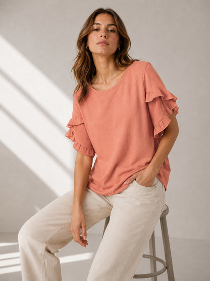 A207 - Polera Cuello Redondo con Vuelo