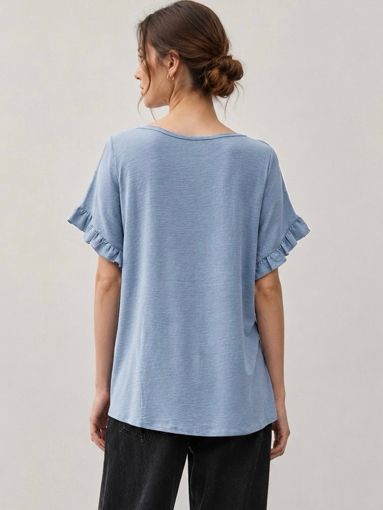 A207 - Polera Cuello Redondo con Vuelo