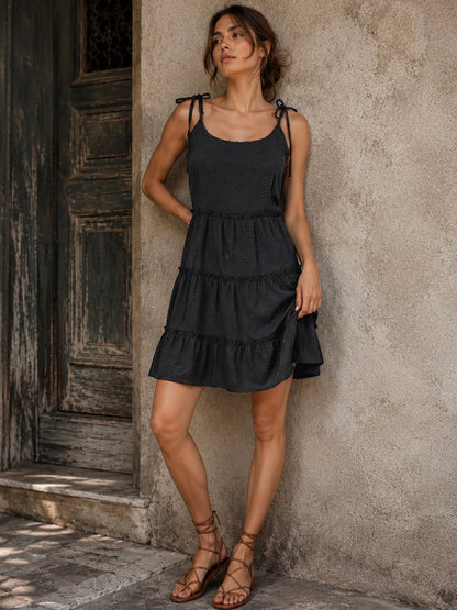 A252 - Vestido Corto con Tirante Ajustable