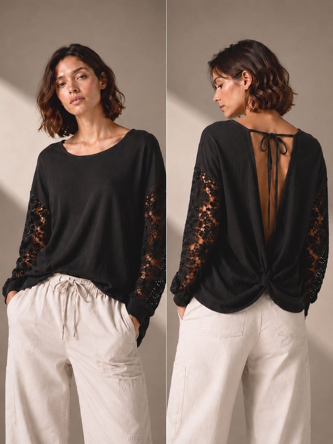 A234 - Polera Manga Larga con Broderie