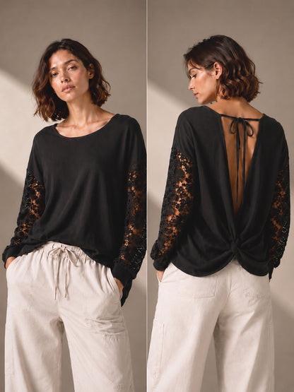 A234 - Polera Manga Larga con Broderie