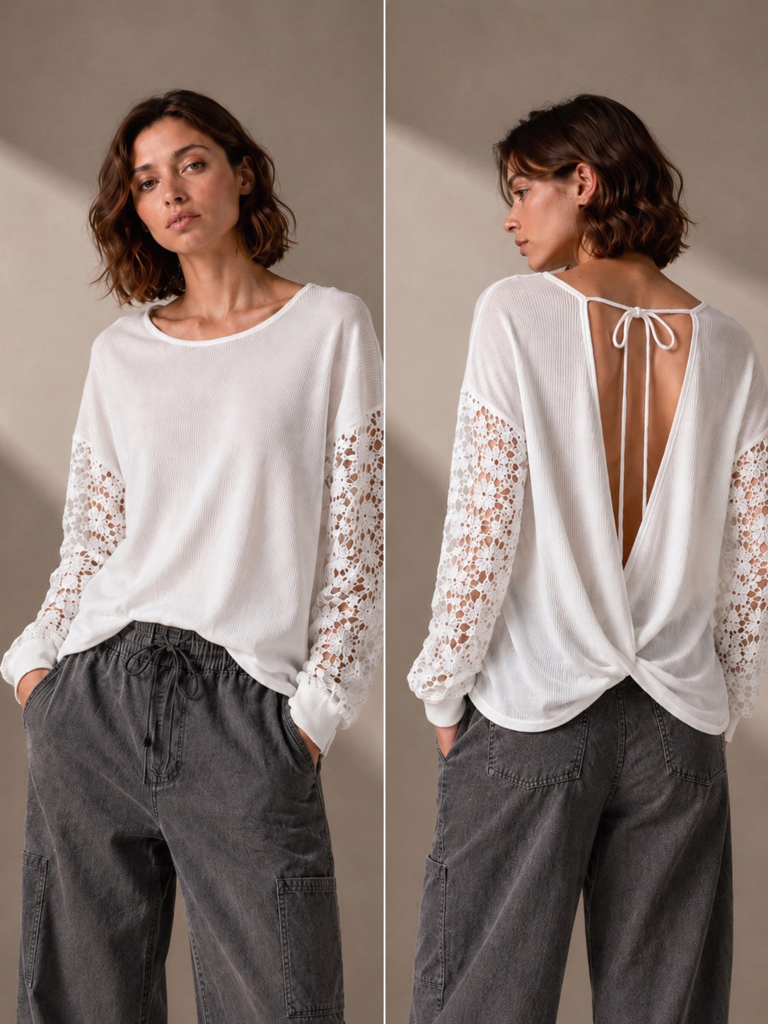 A234 - Polera Manga Larga con Broderie