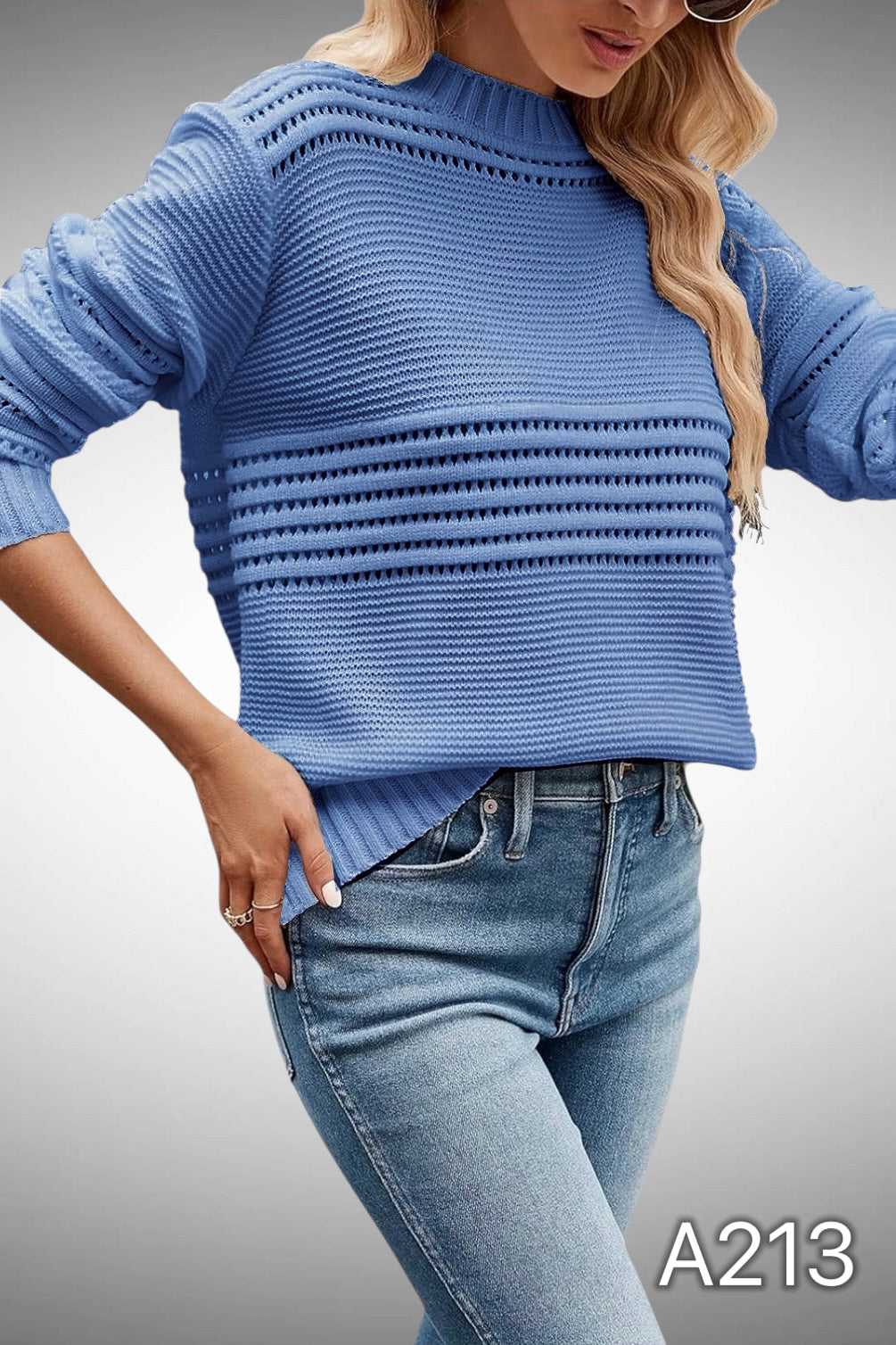A213 - Sweater Calado Cuello Redondo