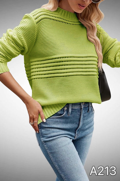 A213 - Sweater Calado Cuello Redondo