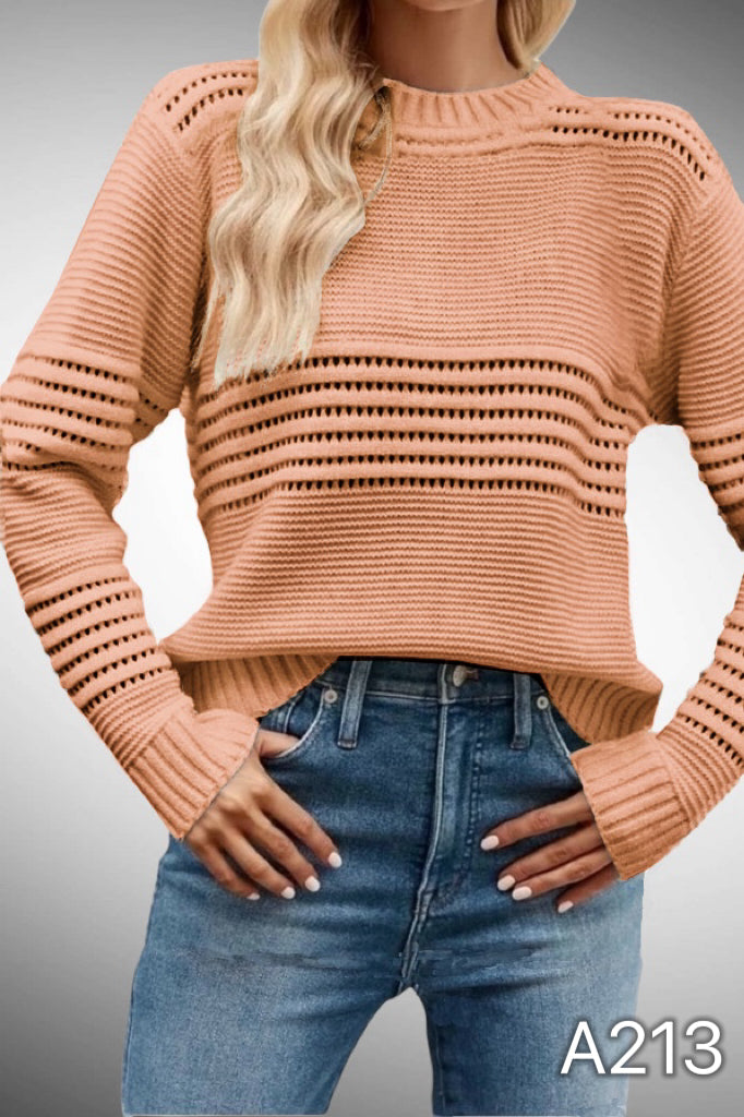 A213 - Sweater Calado Cuello Redondo