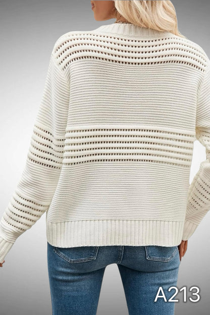 A213 - Sweater Calado Cuello Redondo
