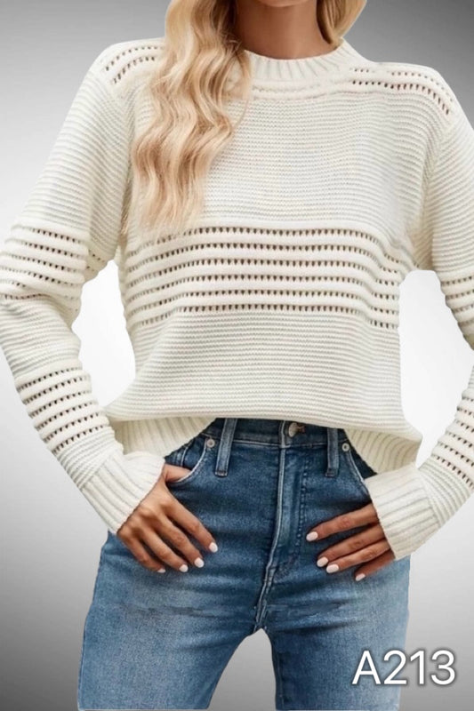 A213 - Sweater Calado Cuello Redondo
