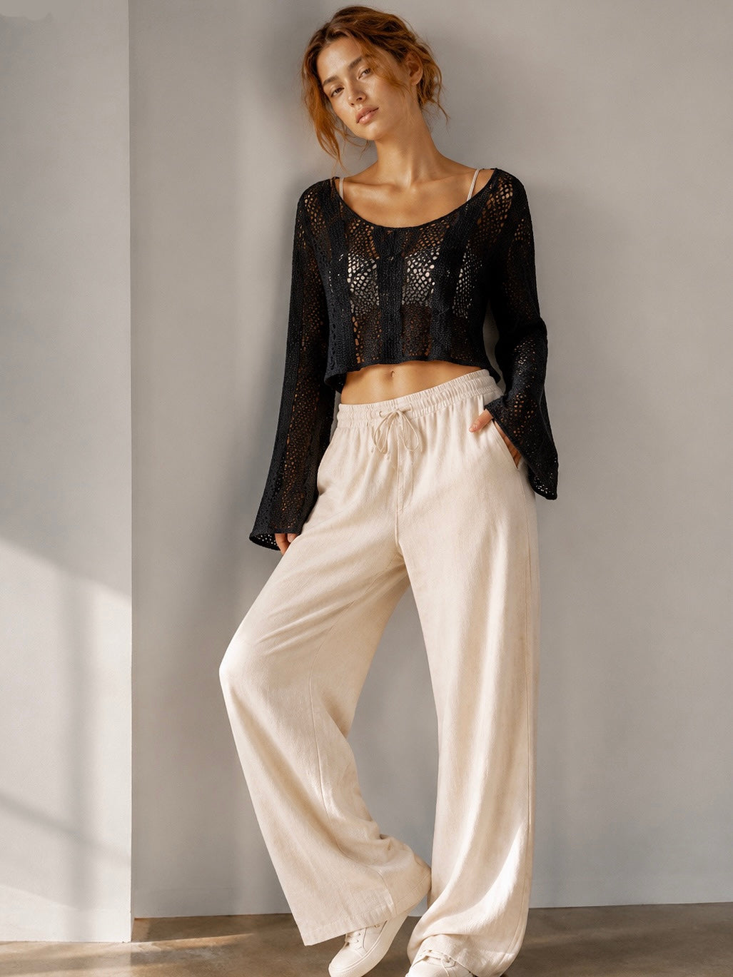 A362-  Chaleco de hilo crop top