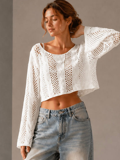 A362-  Chaleco de hilo crop top