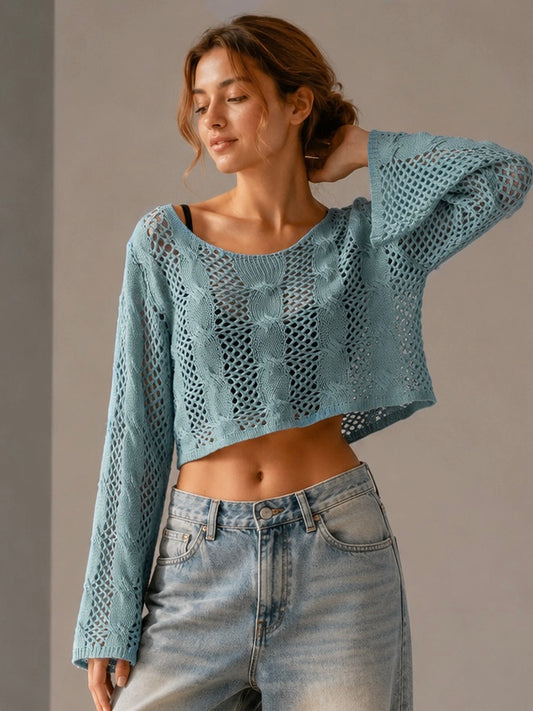 A362-  Chaleco de hilo crop top