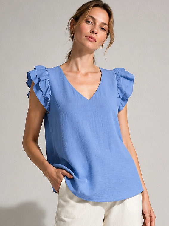 A206 - Polera Cuello V con Vuero