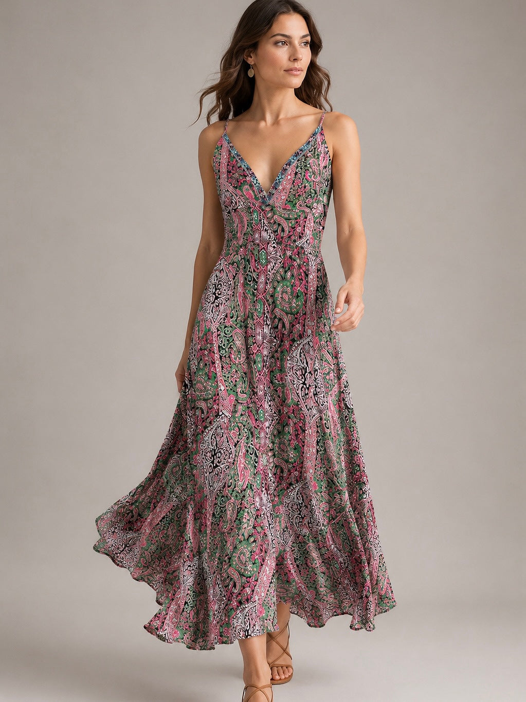 A231 - Vestido Diseño Indu Escote V
