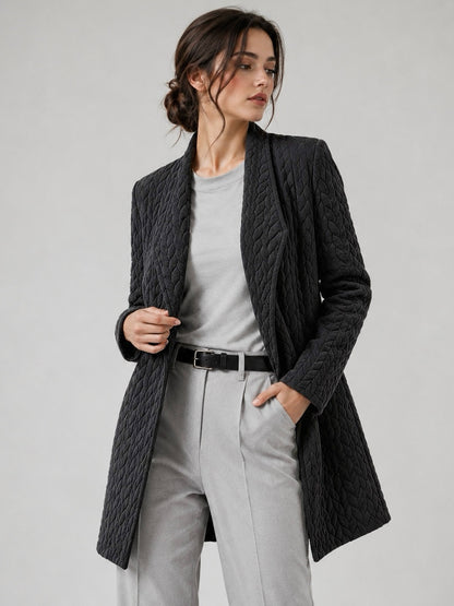 A178 - Chaqueta con Solapa Texturizado
