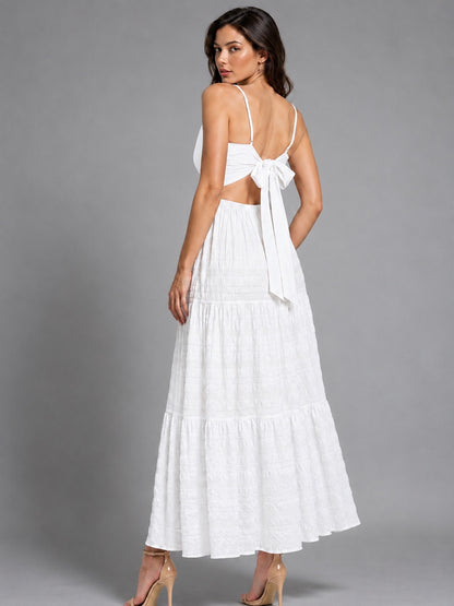 A238 - Vestido Texturizado Sin Espalda