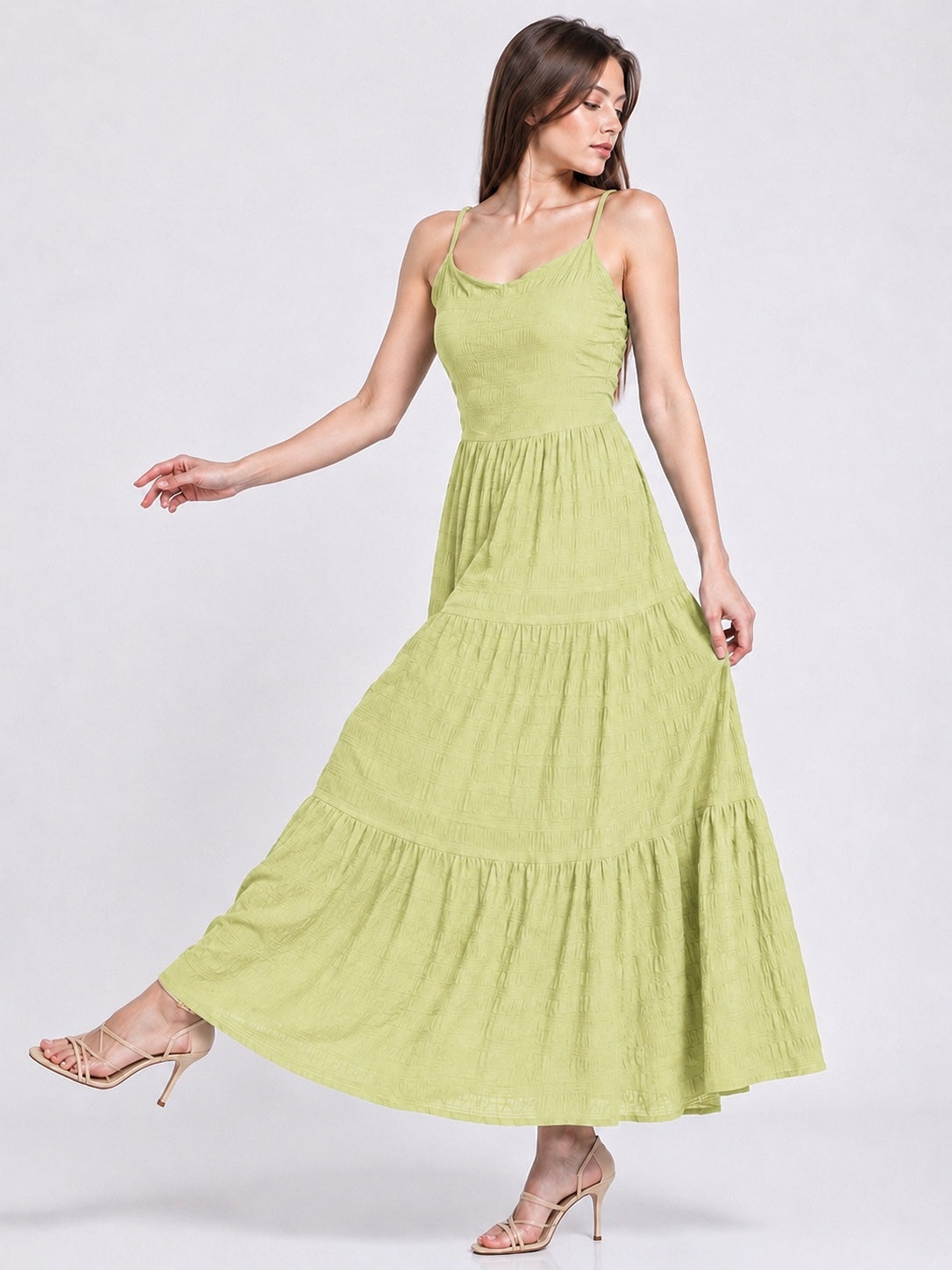 A238 - Vestido Texturizado Sin Espalda