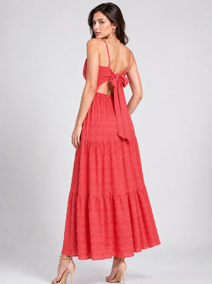 A238 - Vestido Texturizado Sin Espalda