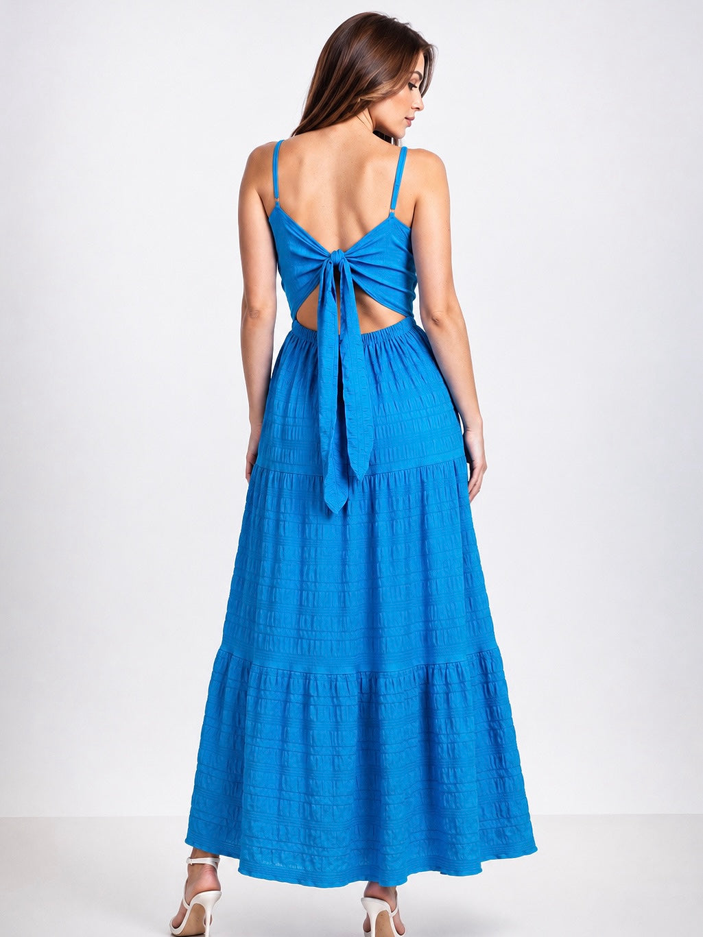 A238 - Vestido Texturizado Sin Espalda
